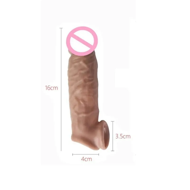 Extensión de pene realista, manga para pene, silicona reutilizable, alargador de pene, condones retardantes para hombres, consolador potenciador, Juguetes sexuales, tienda erótica