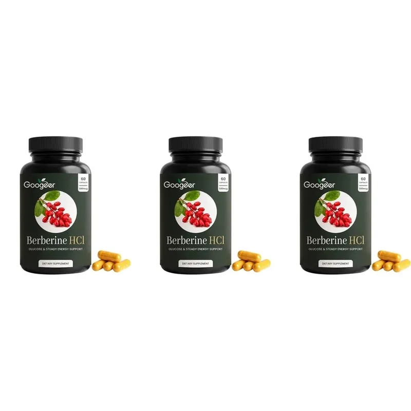 Googeer Berberine HCl Capsules Support Glucose Homeostasis and Steady Energy Plus Immune Support and Gut Health 60 Capsules