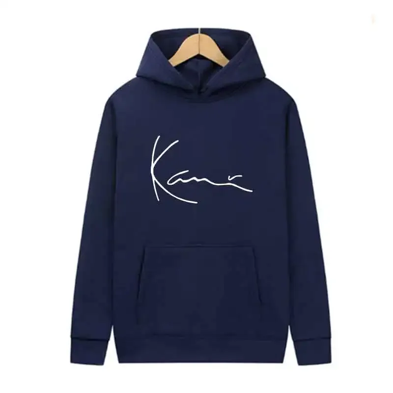 Men Blue White Fashion Trends Hoodie Print Casual Streetwear Sports Jogging Sweatshirt Pullover Spring Autumn Daily Unisex Cloth