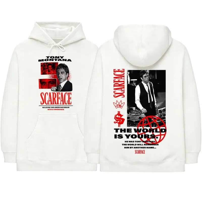 Movie Scarface The World Is Yours Tony Montana Al Pacino Hoodies Men's Women Clothing Fashion Oversized Long Sleeve Sweatshirts