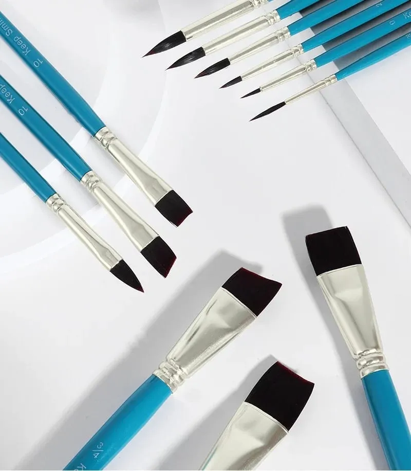 12pcs Face Paint Brushes Artist Acrylic Paint Brush Set for Face Body Shoe Painting Ideal for Chrismas Halloween Cosplay Party