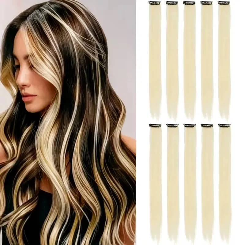 24Inch Synthetic 10pcs Long Straight Clip‑in Hair Extension Easy Install Hairpiece for Women Daily Party Hairstyle Accessory — image 16
