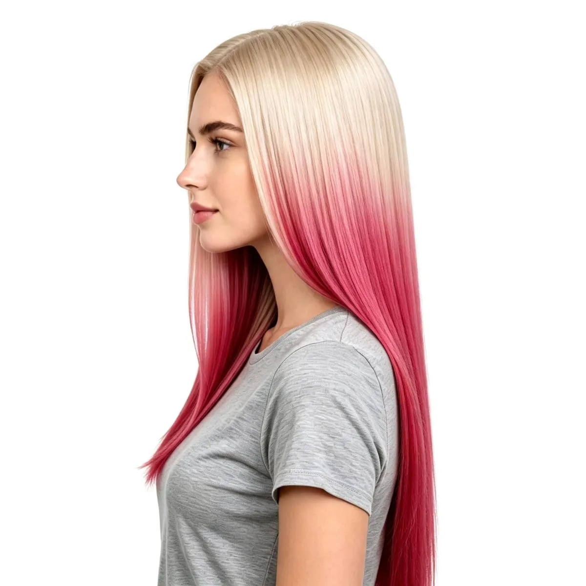 Clip In Hair Extension V Shape One Piece Straight Hair Whit 4 Clips Ombre Synthetic Hair Pieces For Women