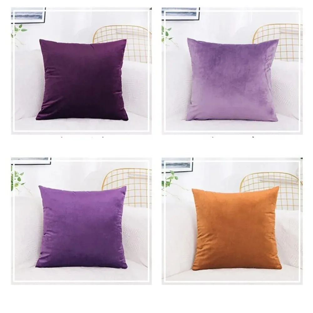 Solid Velvet Cushion Cover 30x50/45x45/50x50/55x55/60x60cm Decorative Throw Pillow Case for Home New Year