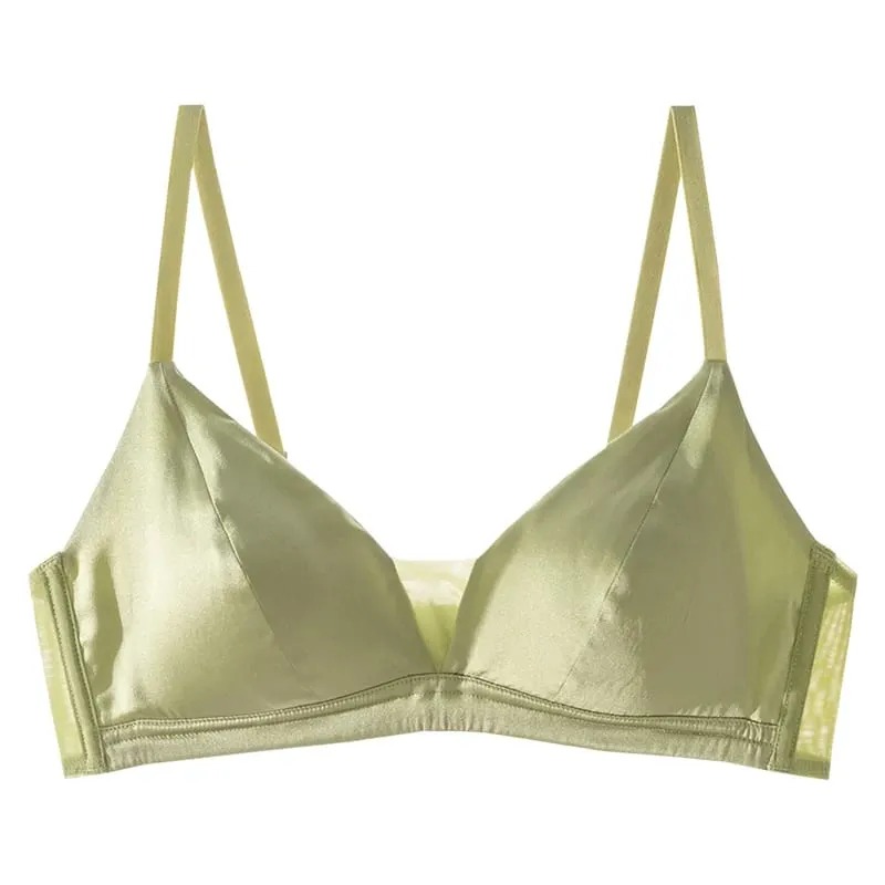 SuyaDream Women Silk Bra Set 93%Silk 7%Spandex Thin Mold Cup Wire Free Underwears 2023 Comfortable Intimates Silver Pink — image 8