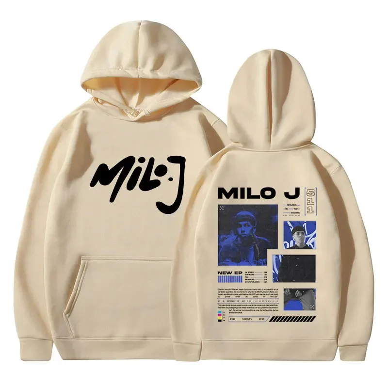 Rapper milo j 511 álbum merch hoodies roupas masculinas vintage hip hop moletom com capuz casual pullovers de grandes dimensões streetwear