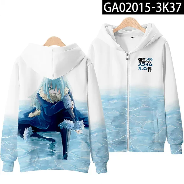 Anime Rimuru Tempest 3D Print Hoodies Men Women Long Sleeve Sweatshirt Harajuku Streetwear Coat Cosplay Costume