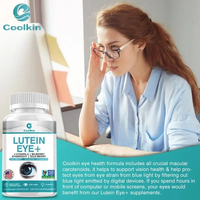 Lutein Takviyesi - A Vitamini + Yabanmersini Eyebright + GO JI Wolfberry Göz Yorgunluğunu ve Kuruluğunu Gidermek İçin Kapsüller