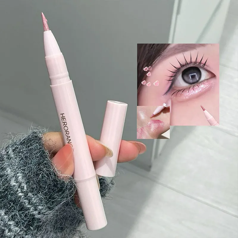 Peachy Pink Brightening Aegyo Sal Pencil Sparkling Highlighter Lying Silkworm Pen Fine Glitter Pearlescent Natural Eye Makeup
