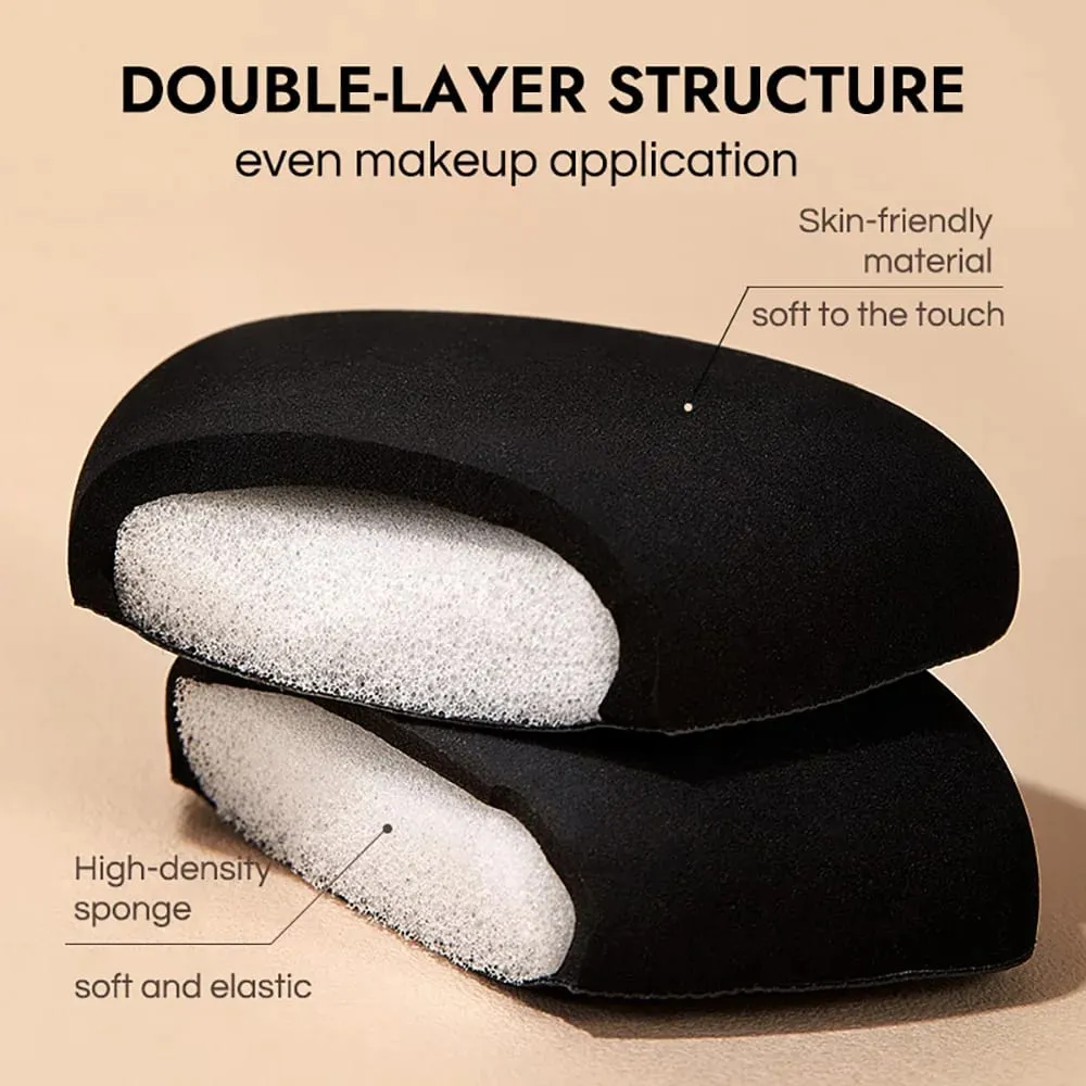 Soft Triangular Black Powder Puff Wet And Dry Dual-use Concealer Makeup Cushion — image 2