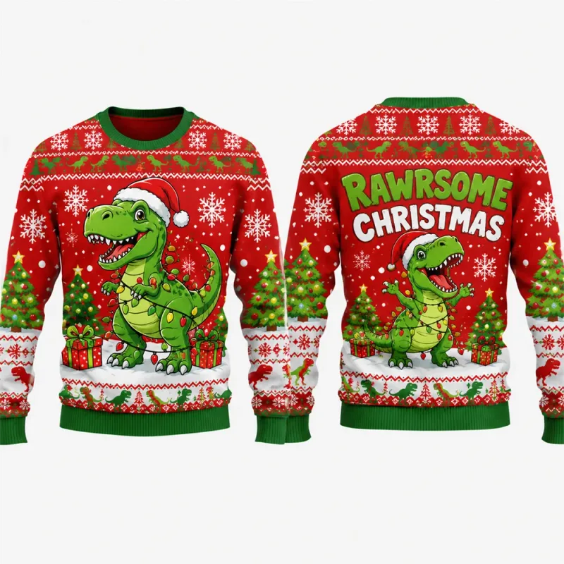 Gingerbread Man Ugly Christmas Sweatshirt 3D Graphic Crewneck Unisex Funny Candy Cane Xmas Party Holiday Pullover Gift Male Top