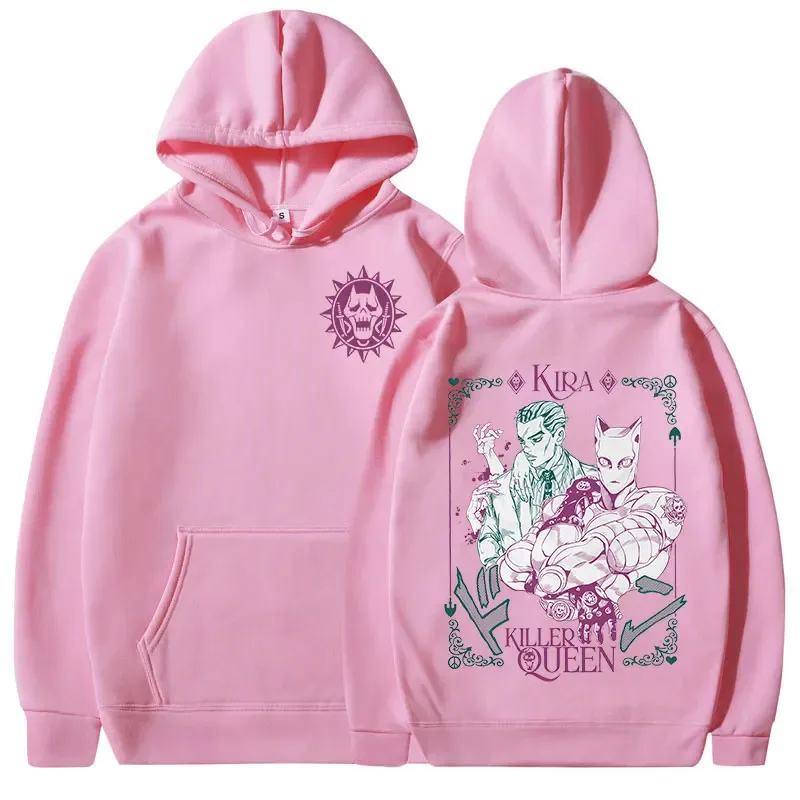 Anime JoJo Bizarre Adventure Hoodies Kira Yoshikage Killer Queen Sweatshirts Men Women Clothing Fashion Casual Comfort Pullovers