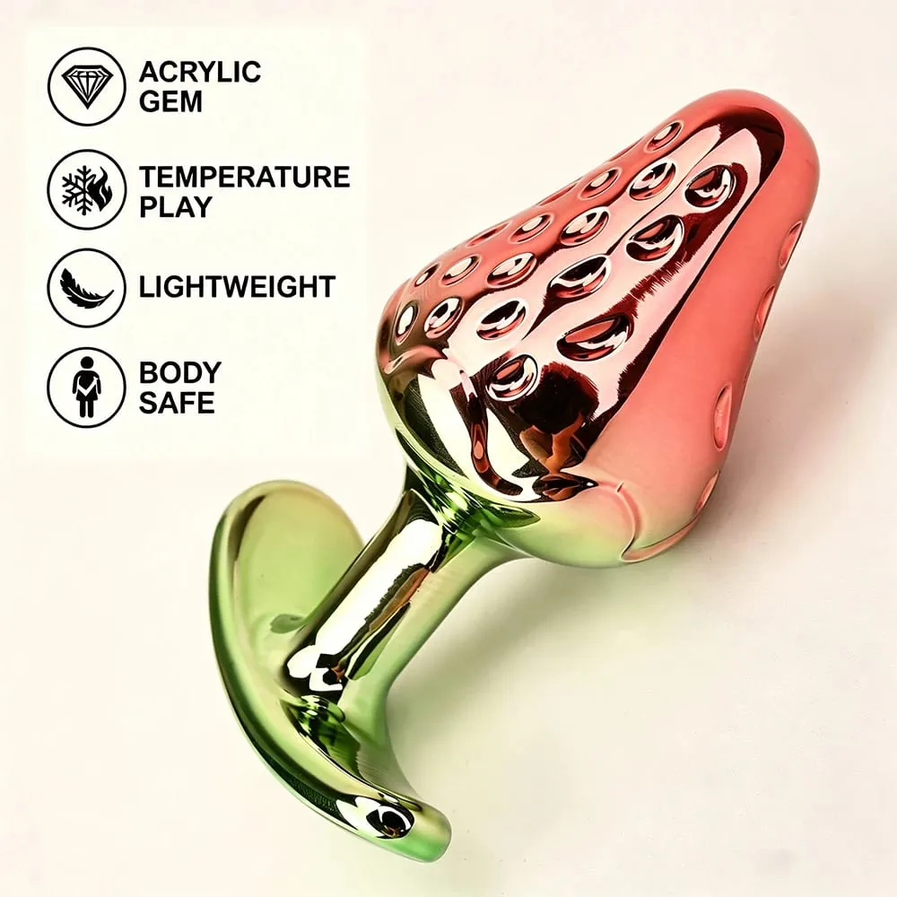 Anus Butt Plug With Diamond Jewel Metal Strawberry-Shaped Anal Sex Toys Trainer Analplug Buttplug Butplug