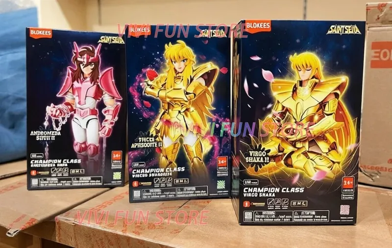 In Stock BLOKEES Saint Seiya CLASSIC CLASS Gold Saint Virgo Shaka Pisces Aphrodite Andromeda Cygnus EX Gold Assembled Model Toys