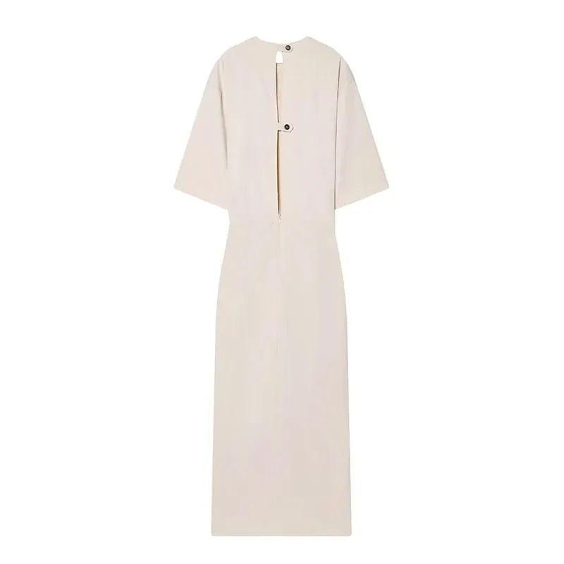 Long Dress Women's Summer 2026 New Slim Ruched Elegant Women's Holiday Dresses Street Chic Youth Unique Summer Dress