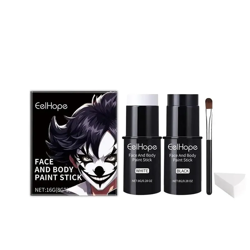 1 sada černé bílé oči barva na obličej tyčinka krémový make-up vodotěsné pero sportovní bezpečné pero na kostýmy párty lehké halloweenské Q5O1