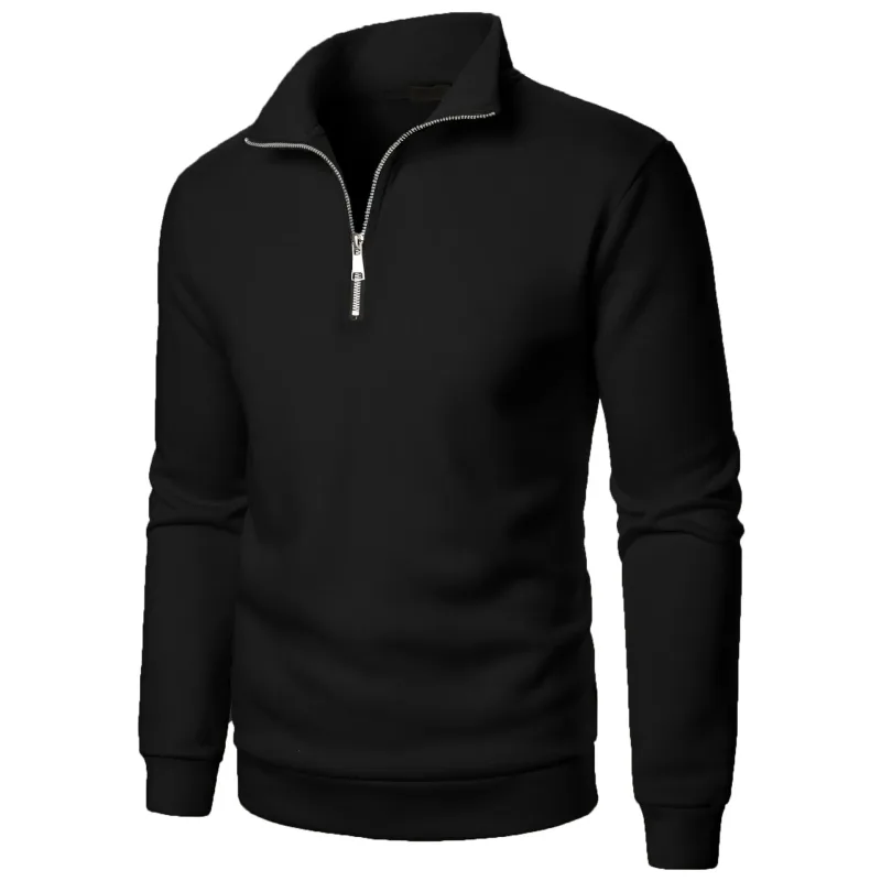 Spring Autumn new Casual Half Zipper stand collar sweatshirt Trend Simple slim men Pullover long sleeve tops Men's sweatshirt