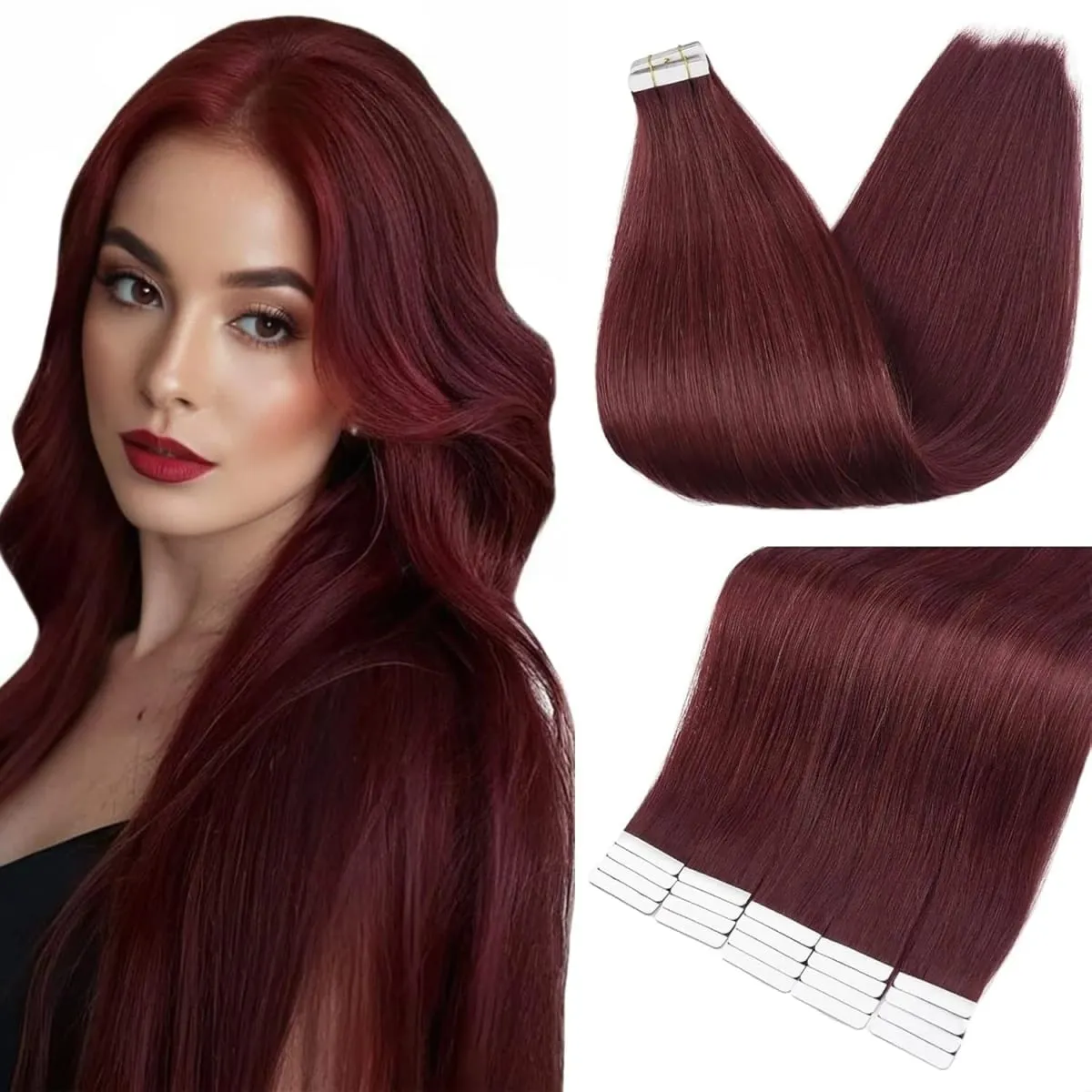 [Nova cor] fita de brilho completo em extensões de cabelo humano brasileiro remy extensões de cabelo reto 20 peças 50g para mulheres