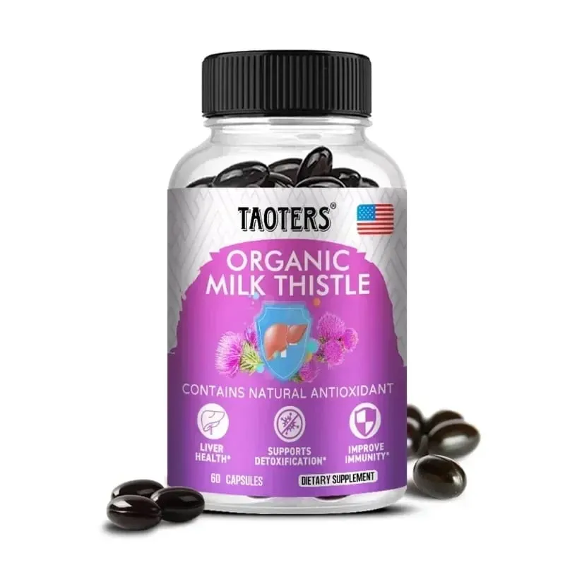 6X Organic Milk Thistle Extract Capsules Help Liver Detox & Cleanse Liver Antioxidant Detox Overall Health