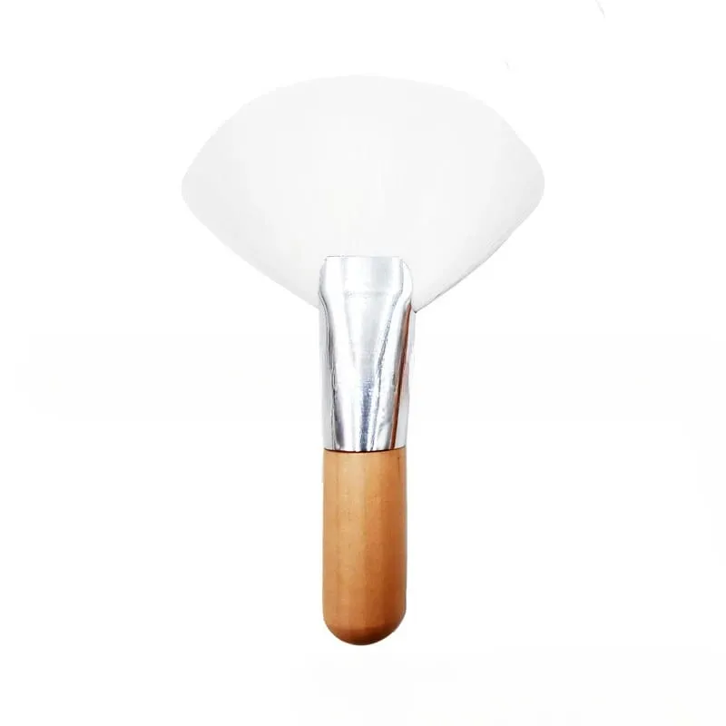 Mini-Make-up-Pinsel, sanfte Kosmetikerin, Reinigung, Kosmetik, klein, weiß, kurzer Holzgriff, Kunstfaser-Fächerpinsel für die Gesichtsbehandlung