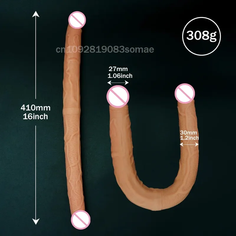 Long Double Dildo Sex Toys Realistic Double Sided Dildo for Lesbian Silicone Huge Thick Dildos G Spot and Anal Plug for Women