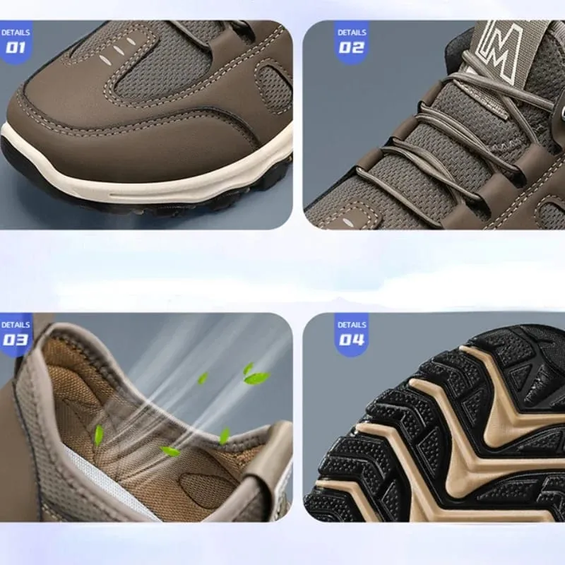 Men's Hiking Shoes Fashion High Quality Men Sneakers Outdoor Trekking Climbing Sport Shoes Breathable Lace Up Men Walking Shoes