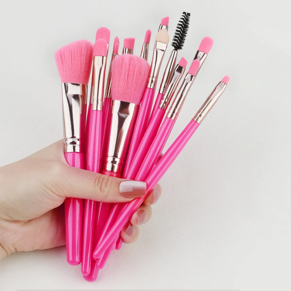 15pc Makeup Brushes Set Face Eyes Make Up Brush Eyelash Eyeshadow Eyebrow Eyeliner Foundation Powder Blush Highlight Lips Brush