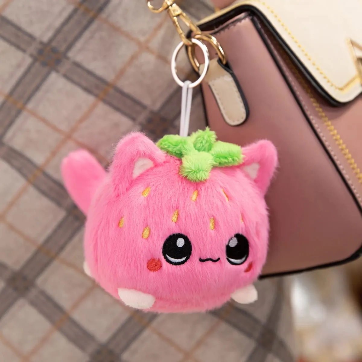 Cute Plush Dolls With Strawberry Cat Stuffed Soft Toys Cushion Sofa Pillow Birthday Gift Room Decor Children's Friends Birthday