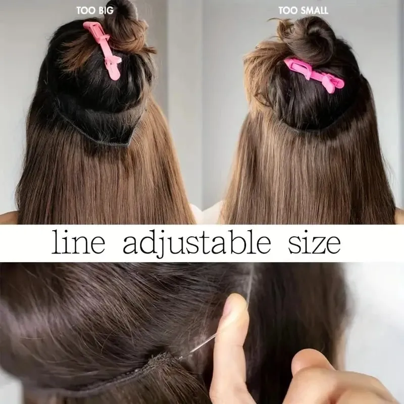 Extensions de cheveux synthétiques sans Clips faux postiche ombré blond brun noir cheveux raides naturels faux postiche pour femme