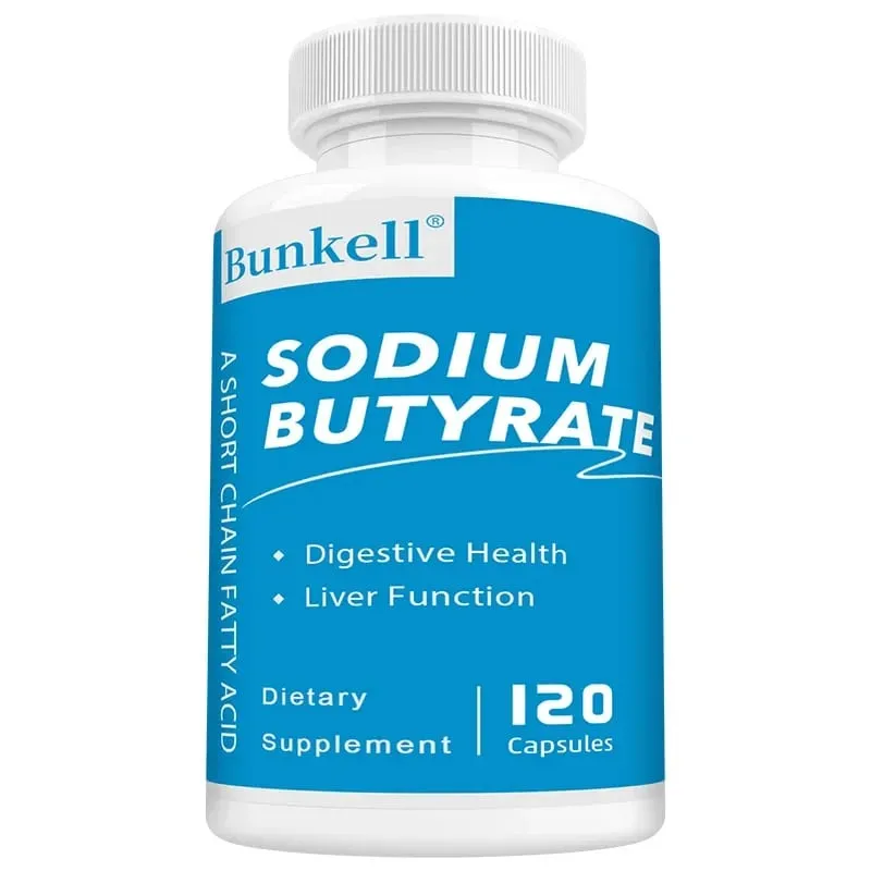 Sodium Butyrate Gut Health Supplement Postbiotic for Gut Stomach & Digestive Gut Wellness 120 Vegan Capsules