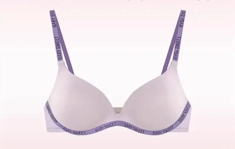 New Dopamine Color Seamless Wireless Bra Set Push Up Gather Sexy Lingerie Panties Underwear For Women 32‑38AB bra set