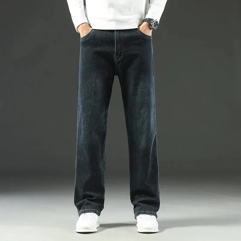 2025 New Style Y2 Spring and Autumn Loose Jeans Men's Baggy Straight Wide Leg Business Casual Pants Brand Men's Clothing