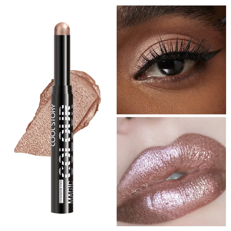 2 in 1 Eyeshadow Lipstick Stick Pencil Waterproof Glitter Brighten Matte Eye Shadow Makeup Pigment Eyeshadow Pen