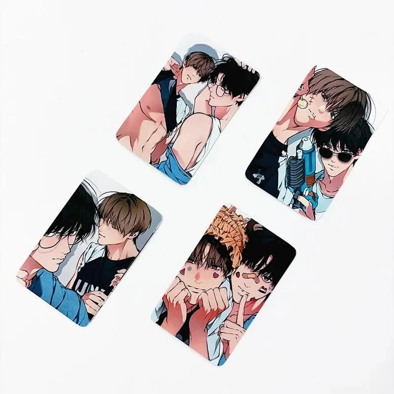 4-12Pcs Korean BL Manhwa Photocards Baek Cirrus Yeon Skylar Couple Character HD Printed LOMO Cards for Fan Collection
