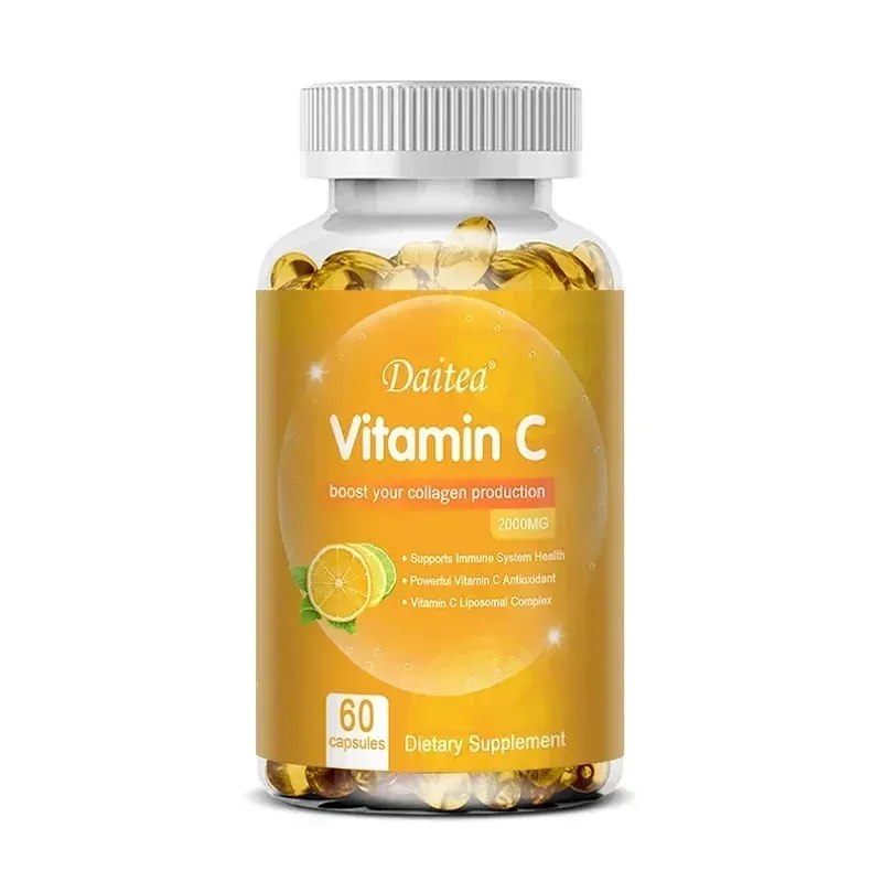 Vitamin C 2000 Mg Promotes Collagen Production Vitamin C Liposomal Dietary Supplement Non-GMO and Gluten-Free Vegetarian