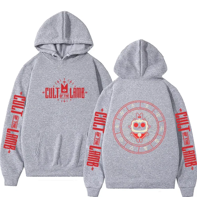 Game Cult of The Lamb Print Hoodie Men Women Vintage Fleece Cotton Pullover Hoodies Unisex Fashion Casual Oversized Streetwear