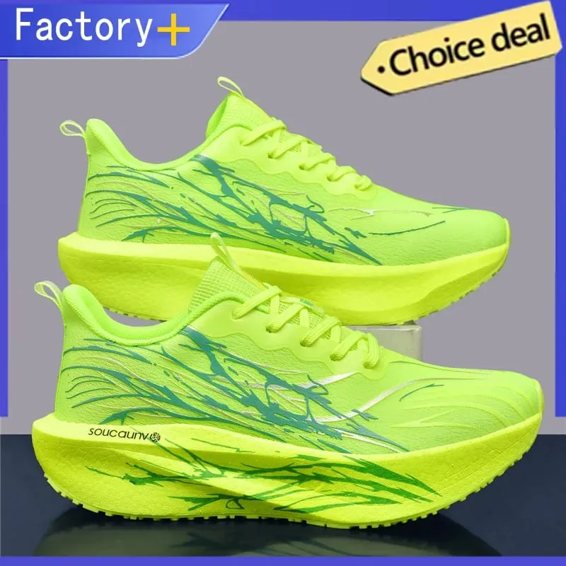 Running Shoes Men Carbon Board Speciality Marathon Sports Breathable Lightweight Women's Comfortable Athletic Nonskid Sneakers