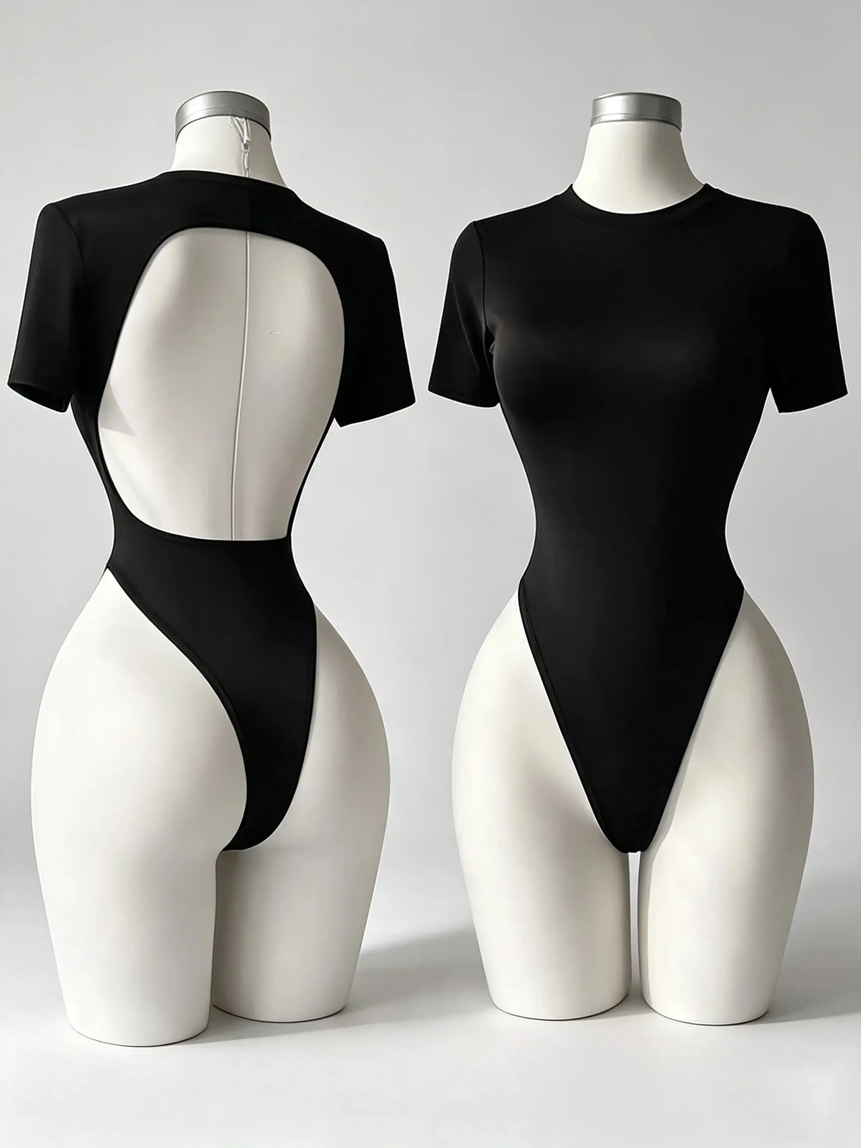 Women's High-Quality Backless Bodysuit Basic Solid Color Comfortable Fit Underwear