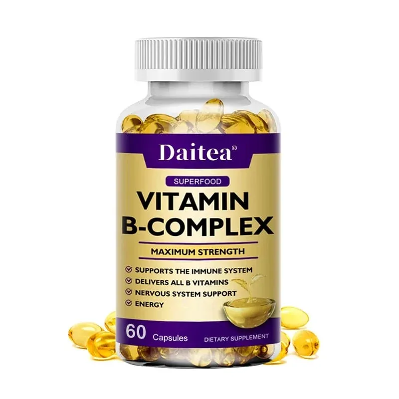 Vitamin B Complex - Immune Support Supplement Promotes Brain Health and Nervous System Boosts Energy and Improves Alertness