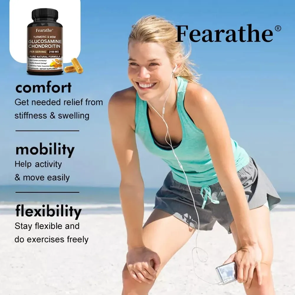 Glucosamine Chondroitin MSM Capsules 2100mg Support Joint Mobility Cartilage Flexibility Health Back & Knee Comfort