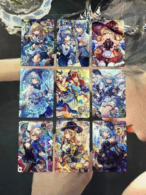 DIY Fanmade Mixed Genshin Honkai Waifu holografické laserové flash karty sběratelské herní hry
