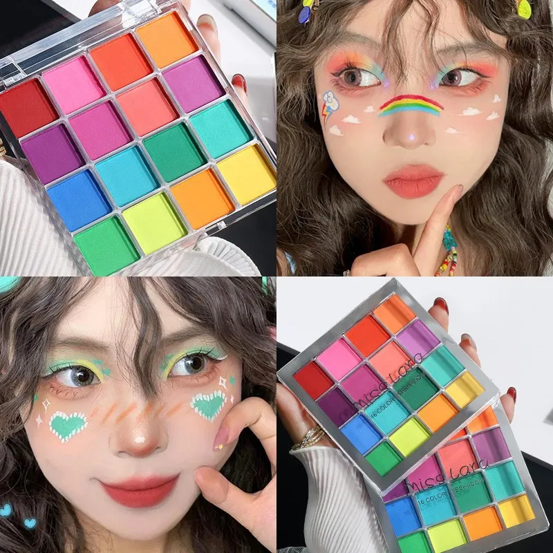 16-Grid Christmas Color Eye Shadow Palette Waterproof Long Lasting Matte Colorful High Pigmented Eyeshadow Eyes Makeup Cosmetics