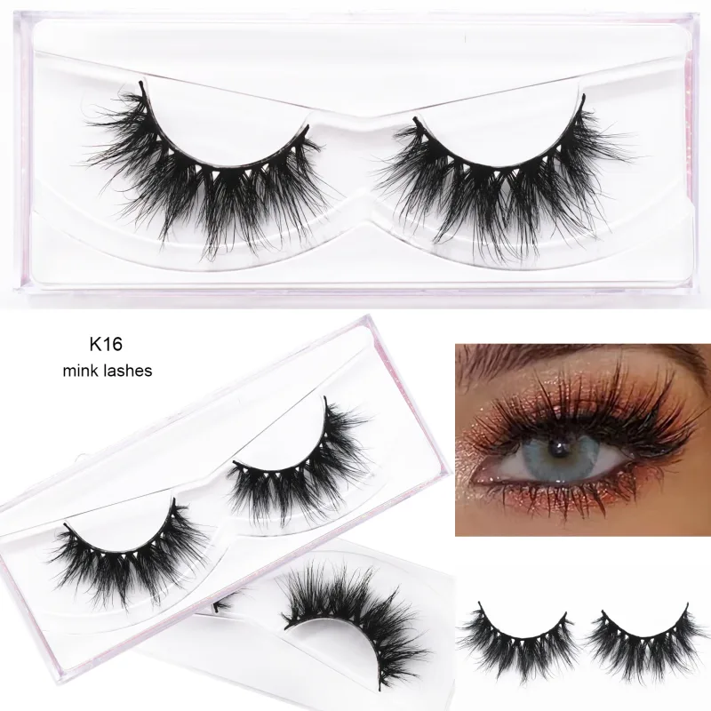 D20 Real Mink Lashes Eyelashes Extension Natural Long Winged Volume Eye Lashes Handmade Mink Fake Eyelash Makeup Lash