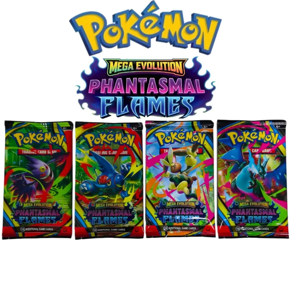 100PCS Cards Pokémon Booster Packs TCG Trading Cards Paradox Rift Chaos Rising Prismatic Evolutions Game Card Packs for Gift
