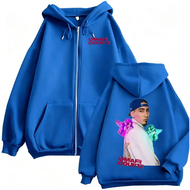 Omar Courtz Por Si Manana No Estoy Tour 2026 Zipper Hoodies Men Women Fashion Hip Hop Classic Jacket Sweatshirt Coats Streetwear
