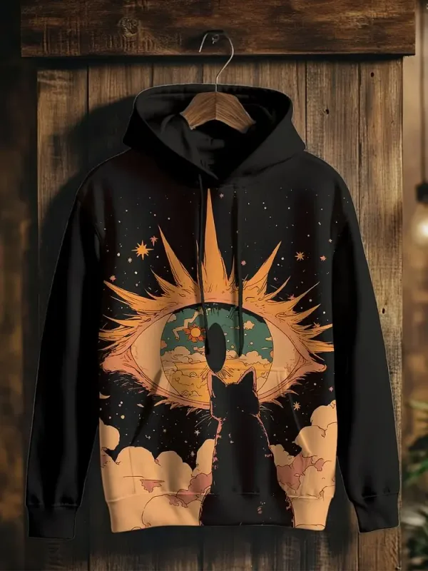 2026 Men's Hoodies Funny Cat Dinosaur UFO Art 3D Printed Cartoon Sweatshirt Men Women Tracksuit Oversized Casual Street Y2k Coat