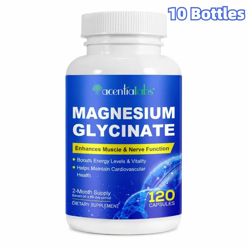 Acentiallabs Magnesium Glycinate 120 Kapsul - Vegetarian Organik Murni Mendukung Kesehatan Tulang Dukungan Tidur & Saraf Otot