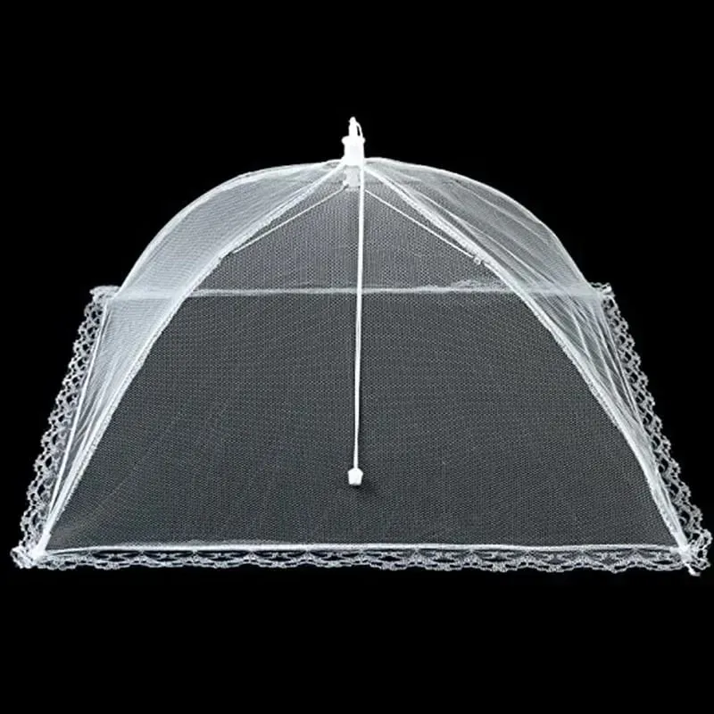 Large pop-up white mesh food cover tent - foldable and washable suitable for outdoor picnics barbecues and parties