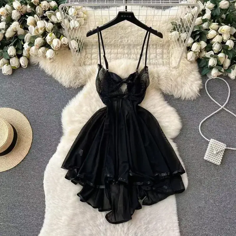 Woman Embroidery Floral Mesh Fashion Sexy Dress Chinese Style Short Sleeve Split Hollow Out Cheongsam New Gauze Sheer Dress