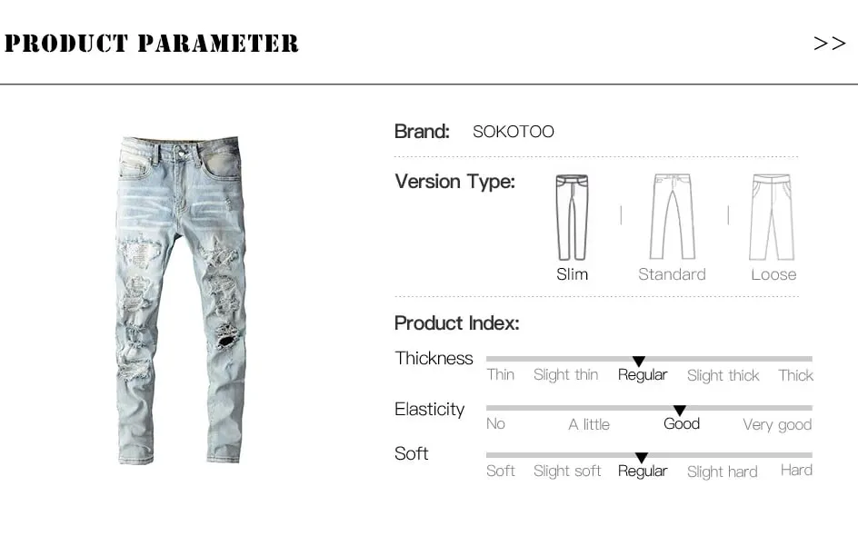Männer Kristall Löcher Ripped Patchwork Jeans Streetwear Hellblau Denim Dünne Dünne Bleistift Hosen Hosen